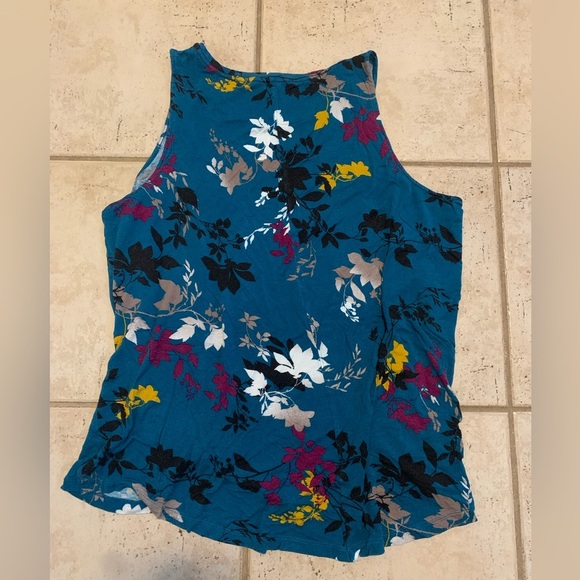 Apt. 9 Essentials Teal Floral Tank Top - XXL - Picture 3 of 5